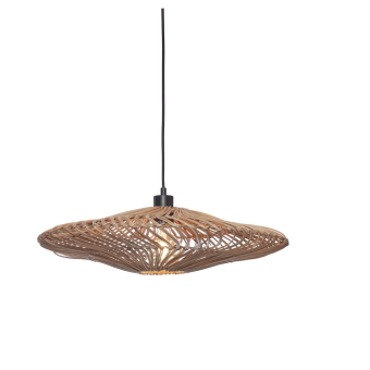 Natuurlijke Hanglamp Zanzibar L rotan plat 55 x 14cm